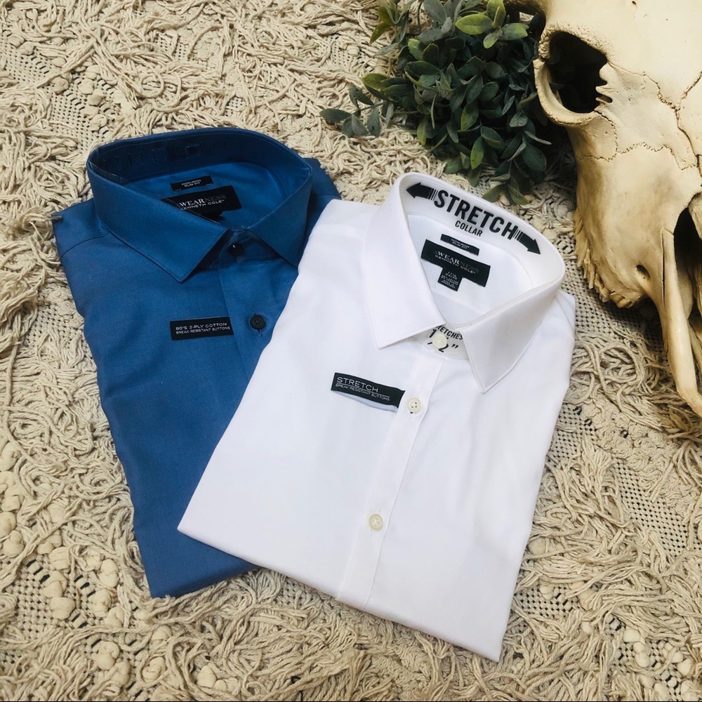 Kenneth Cole 2 shirt bundle, slim fit dress shirts